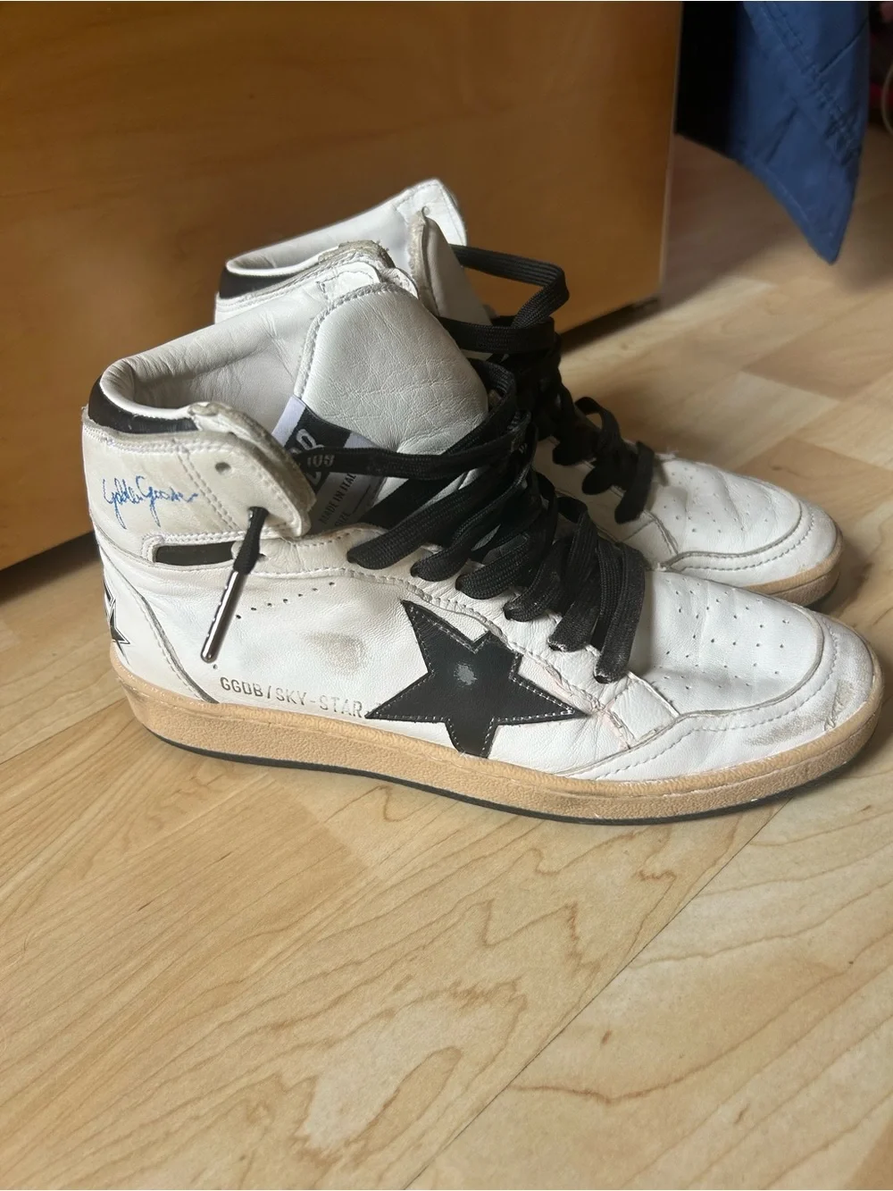 Golden Goose White & Black High-Top Sneakers - Star Detail